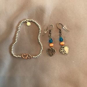 Brighton heart earrings and heart bracelet